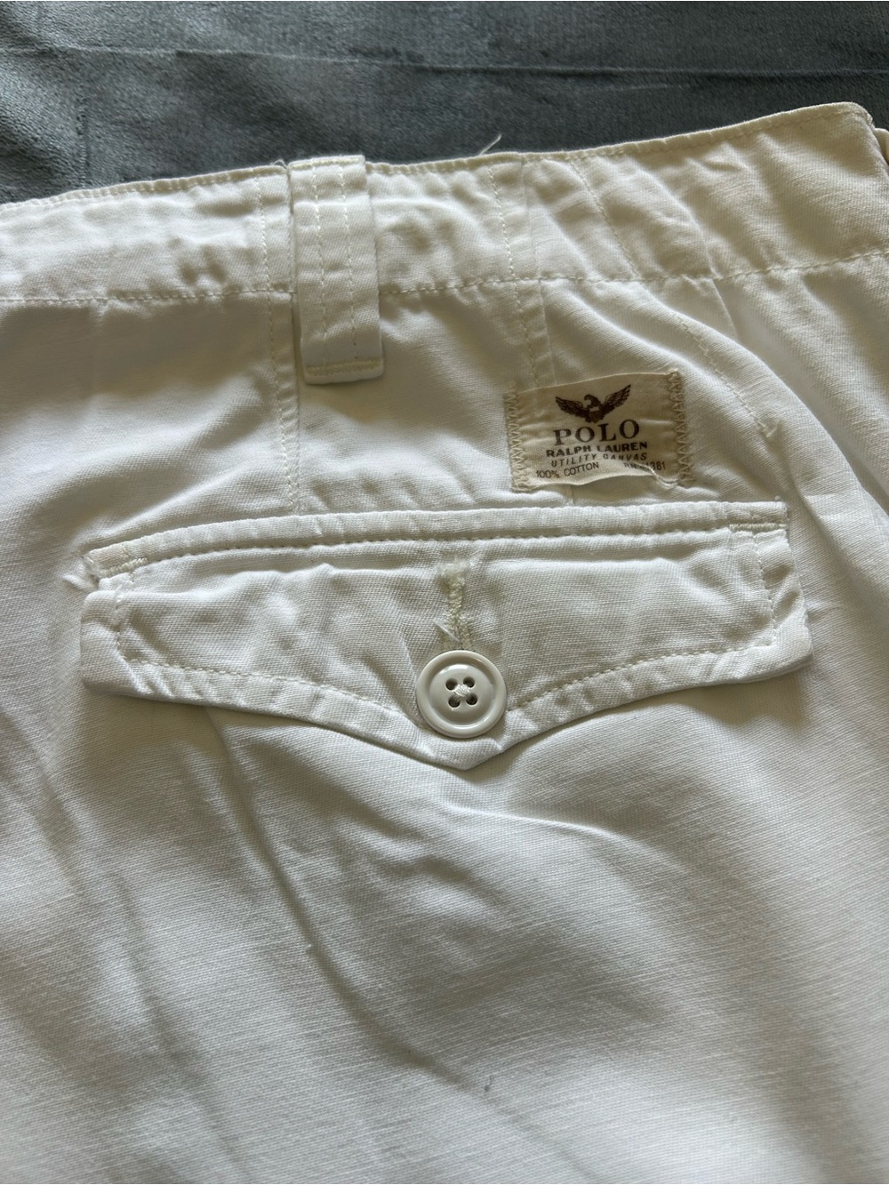 Polo Ralph Lauren White Cargo Shorts with Utility Pockets - Picture 7 of 7
